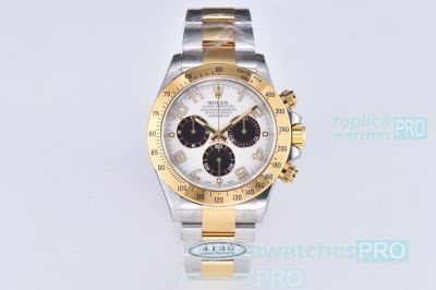 1:1 Super clone Clean Factory Rolex Daytona new 4130 Watch 904l Two-Tone Arabic Dial